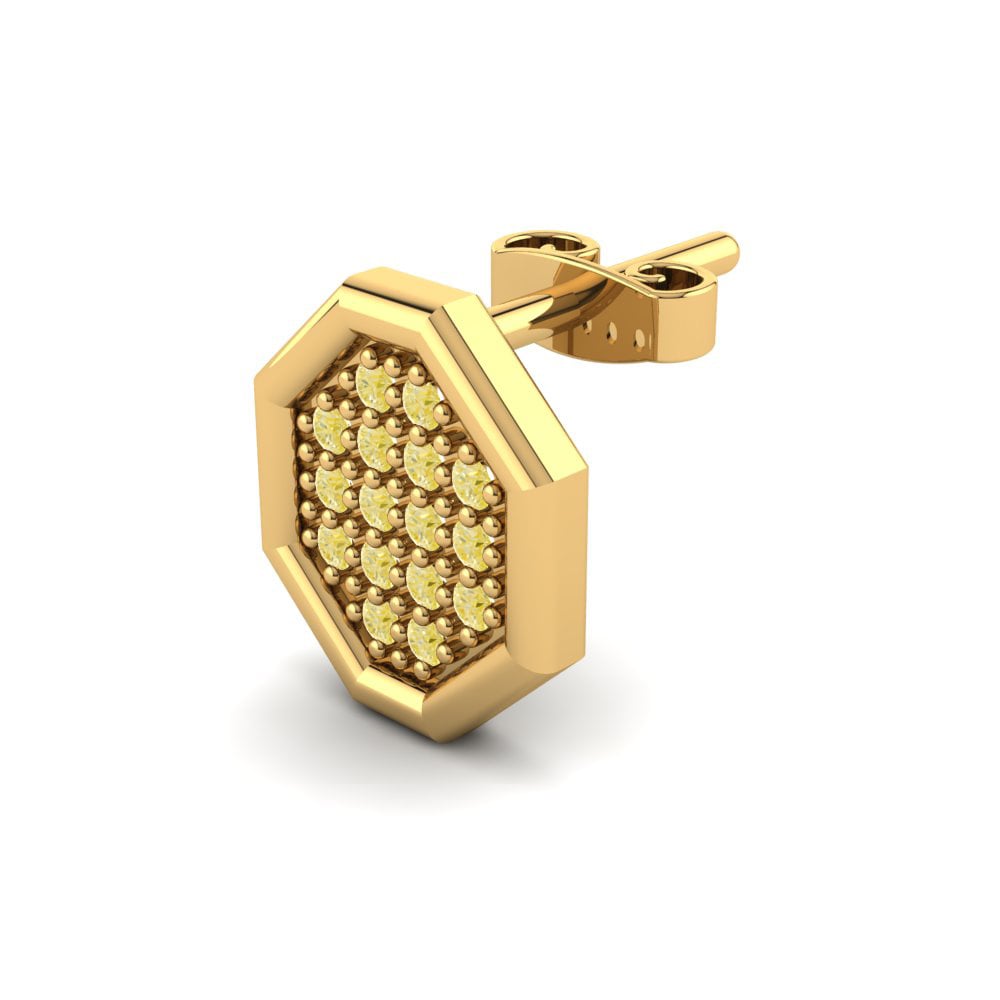 18k Oro Amarillo Diamante Amarillo Pendiente para hombre Lucifer