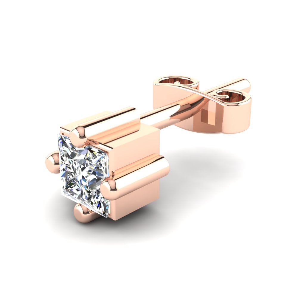 14k Oro Rosa Diamante cultivado en laboratorio Pendiente para hombre Plamen