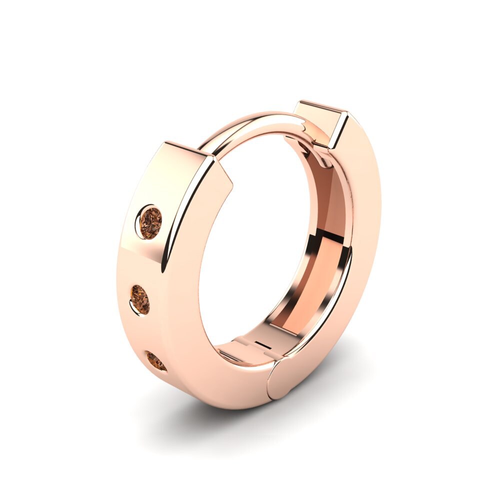Hoops Hnědý diamant 585 Červené zlato Náušnice