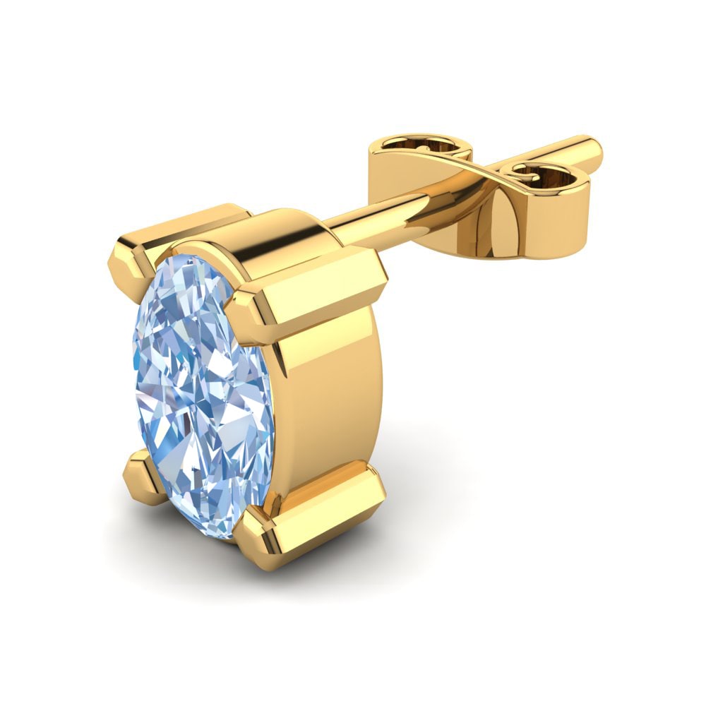 9k Oro Amarillo Diamante Azul Pendiente para hombre Tybalt