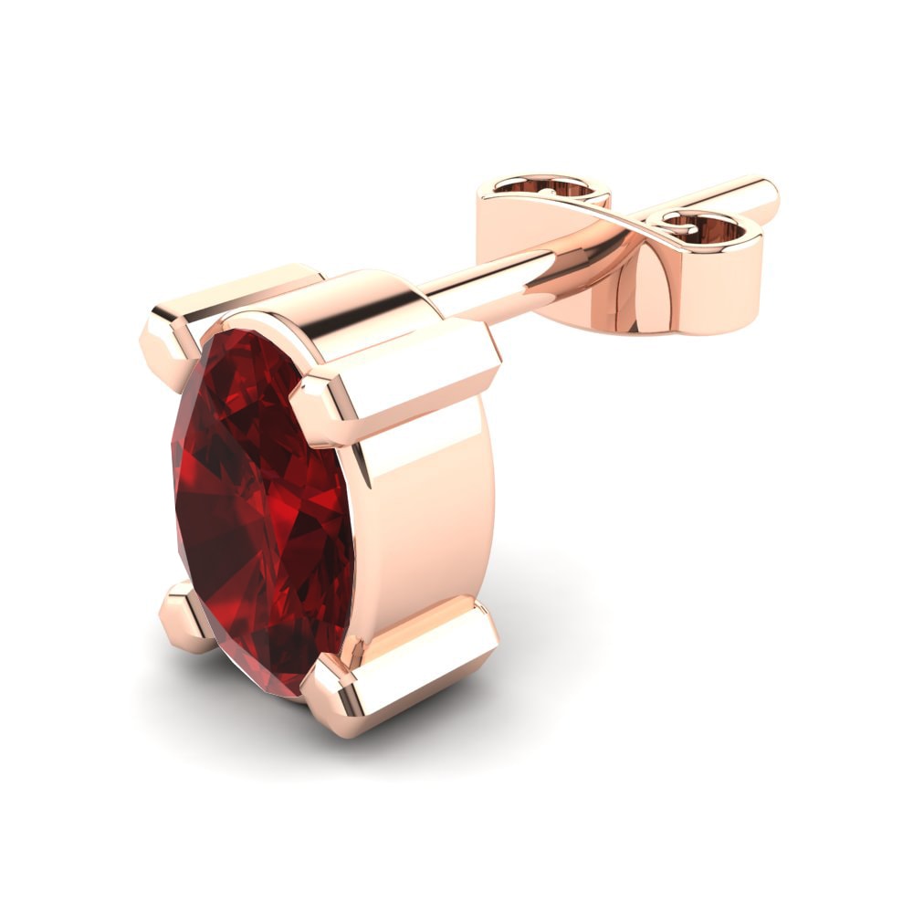 14k Oro Rosa Circonita Roja Pendiente para hombre Tybalt