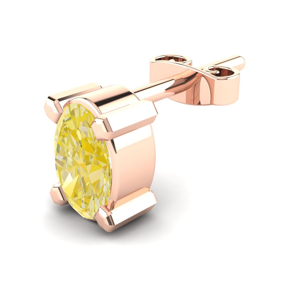 9ct Rose Gold Yellow Diamond Men's Earring Tybalt