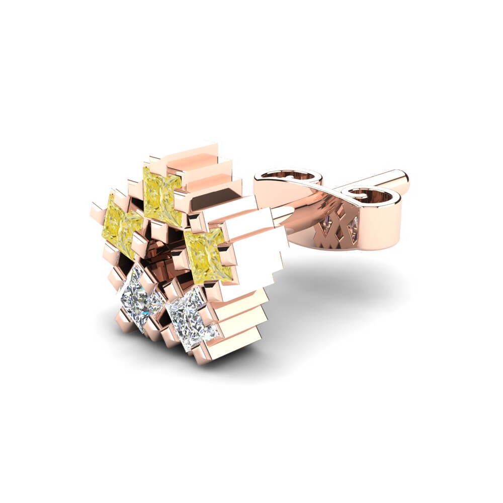 9ct Rose Gold Yellow Diamond Men's Earring Wulfric