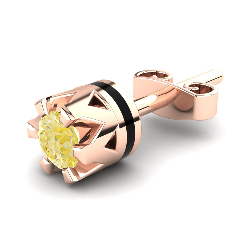 9ct Rose Gold Yellow Diamond Men's Earring Yorath