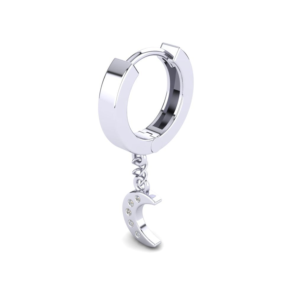 950 Platinum Diamond Men's Earring Alcindor