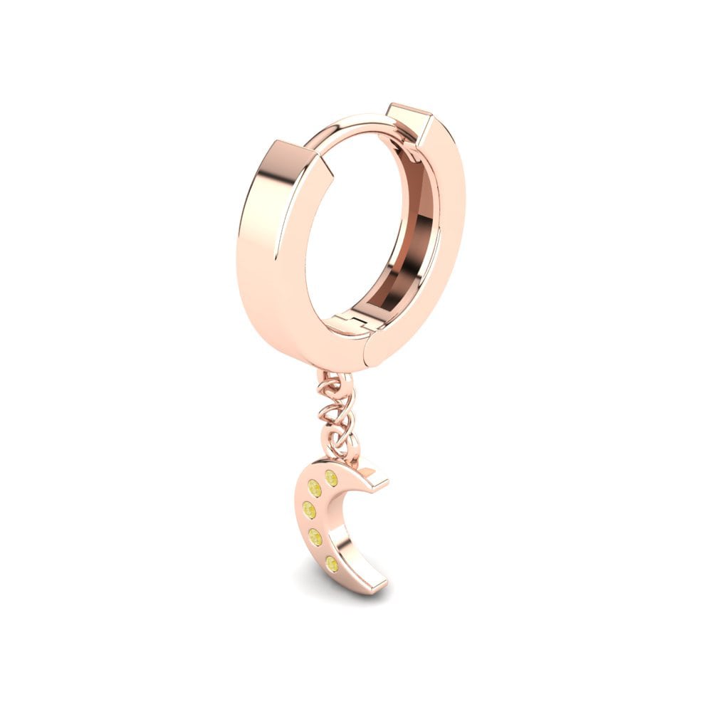 9ct Rose Gold Yellow Diamond Men's Earring Alcindor