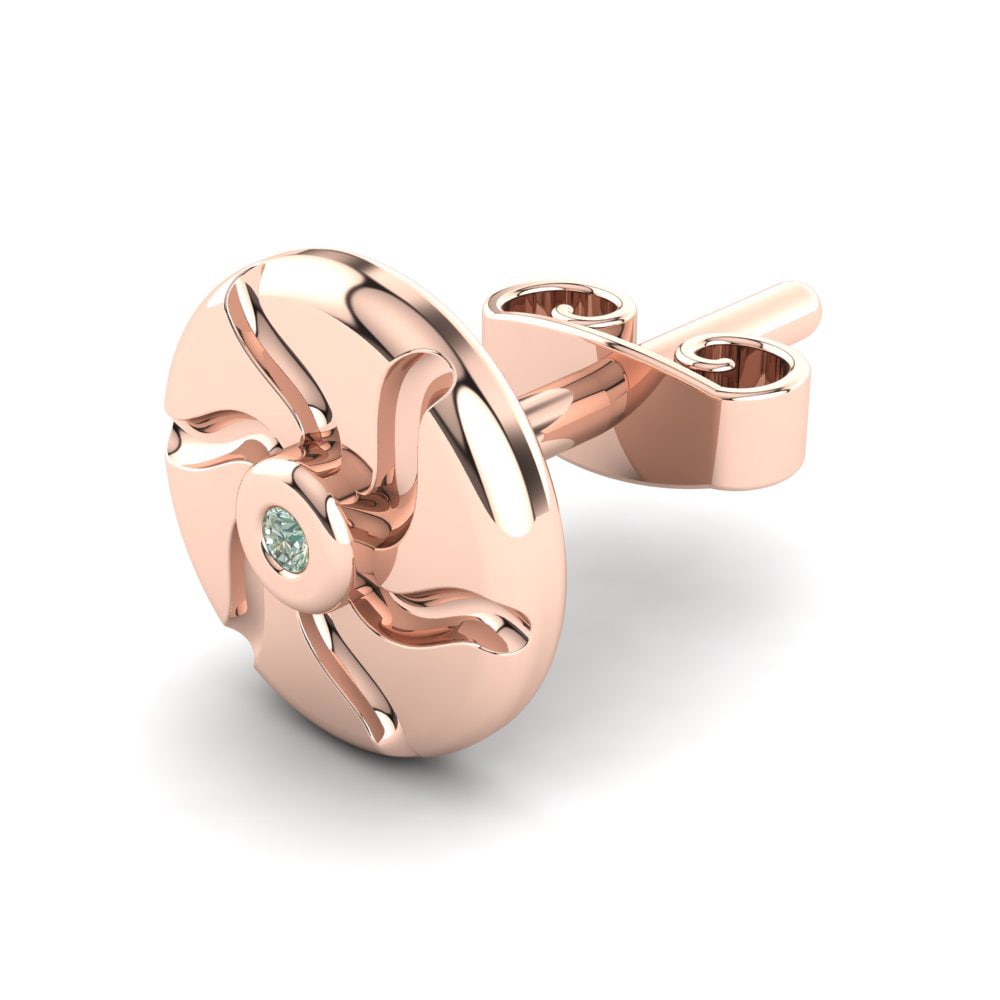 18k Oro Rosa Diamante Verde Pendiente para hombre Alector