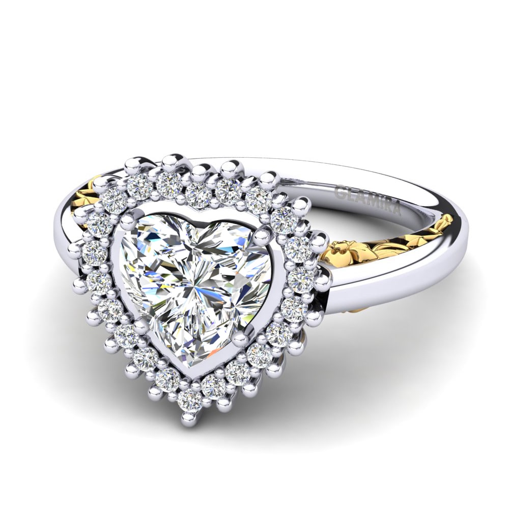 14ct White & Yellow Gold White sapphire Women's Ring Machi