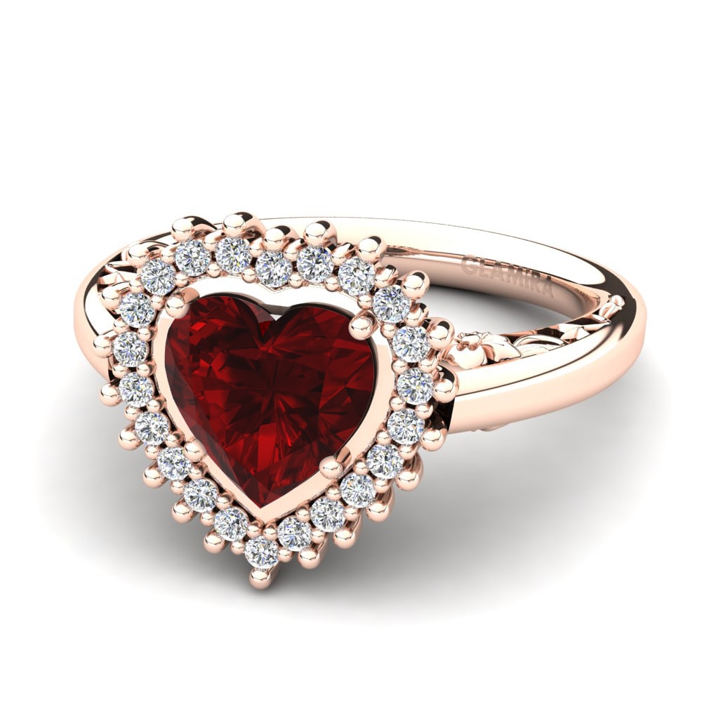 18ct Rose Gold Ruby (Lab Created) Women's Ring Machi