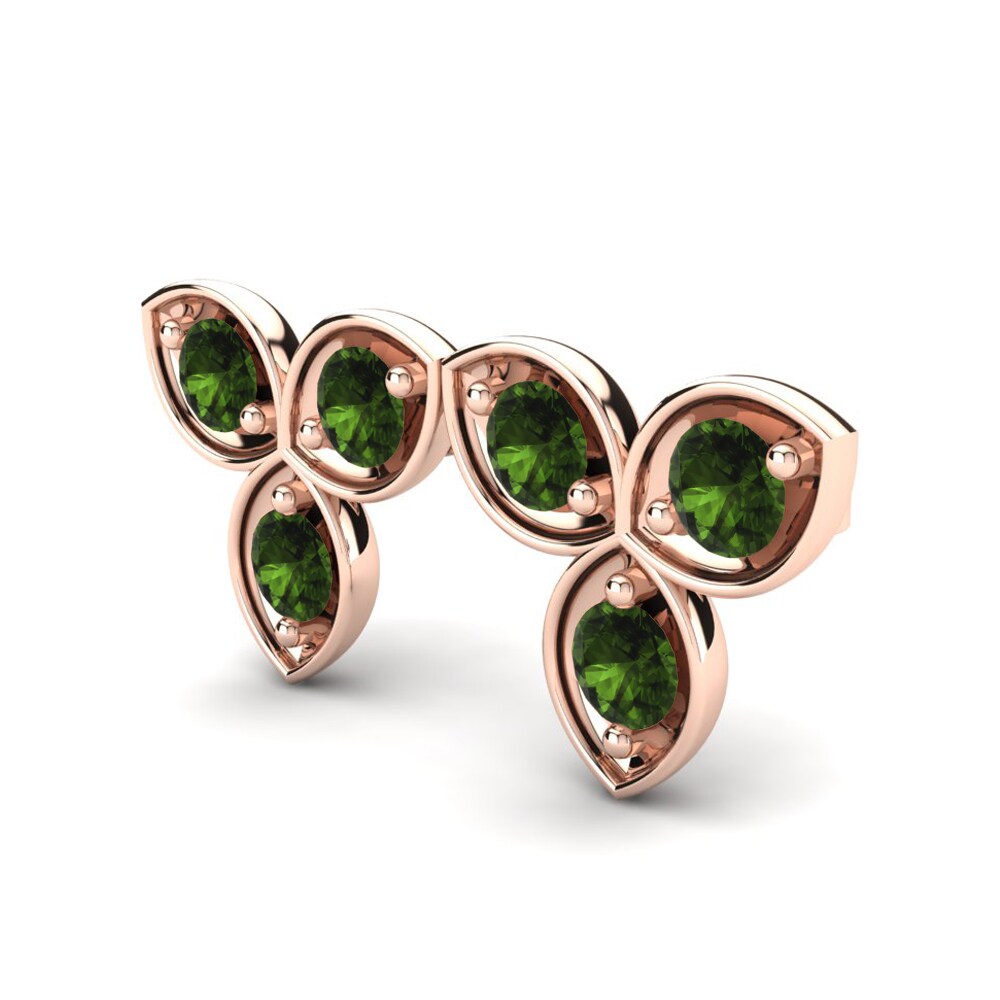 14ct Rose Gold Green Tourmaline Women's Earring Madalina