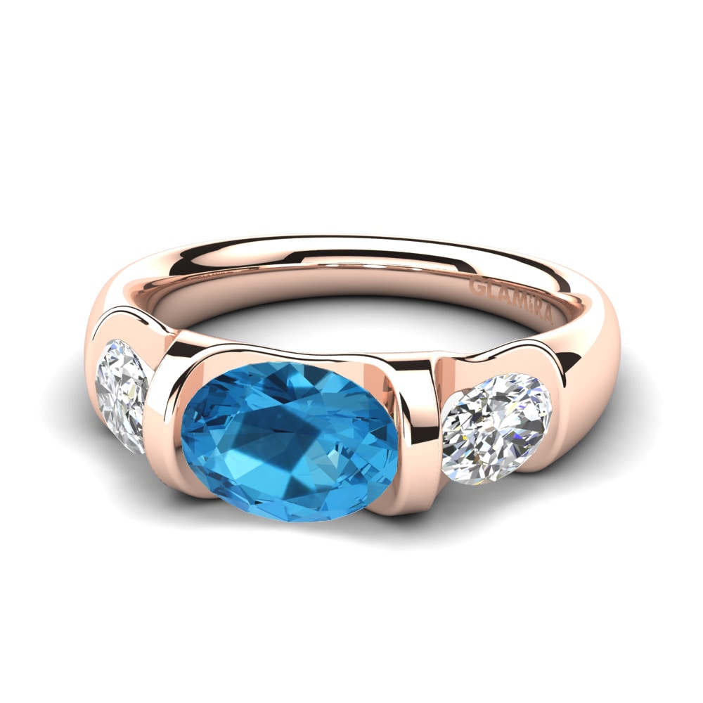 Topaze Bleue Bague de fiançailles Manipure