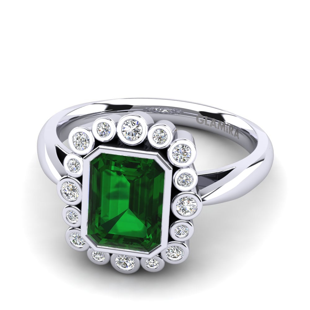 Circonita Verde Anillo de compromiso Manzanas