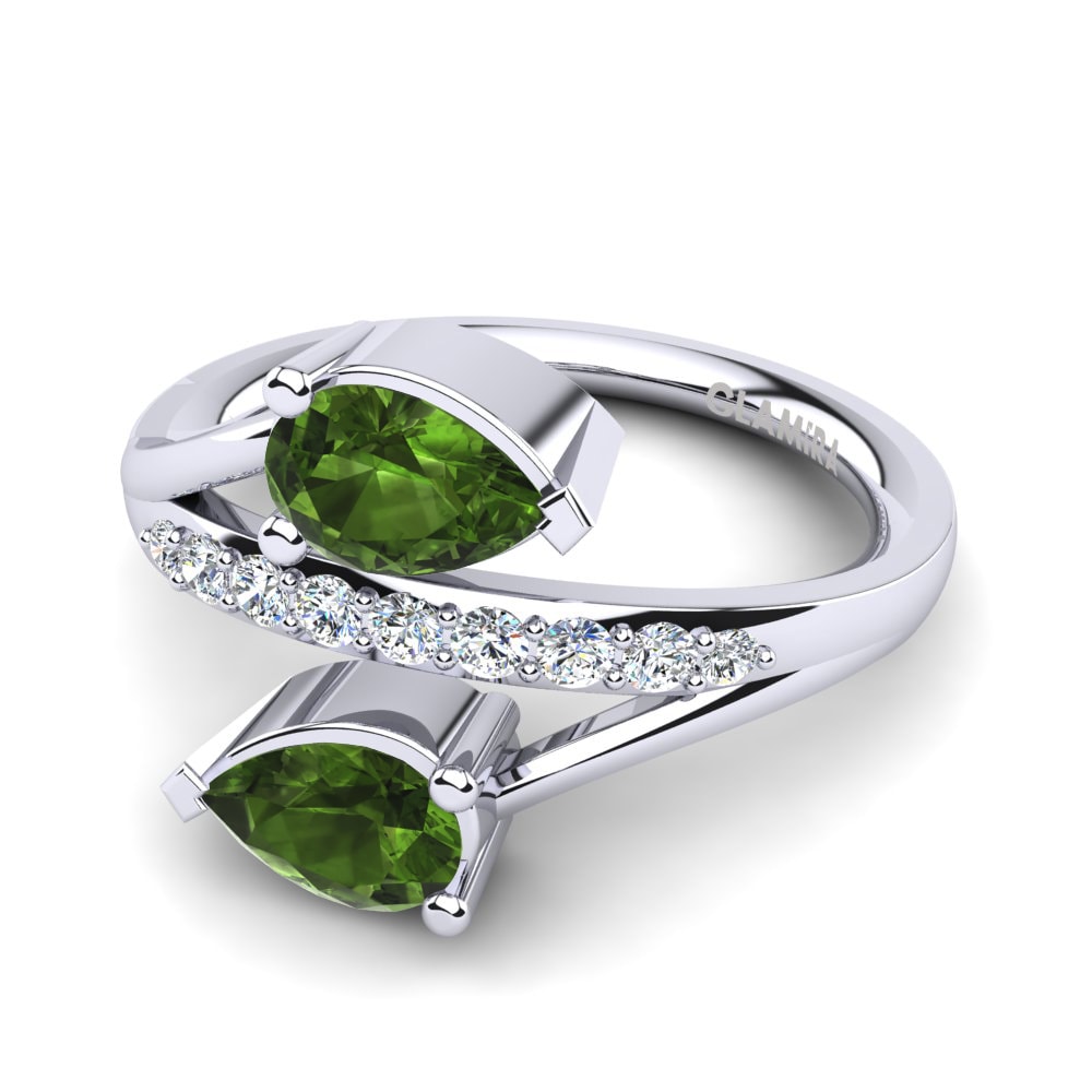 950 Platinum Green Tourmaline Ring Marilis