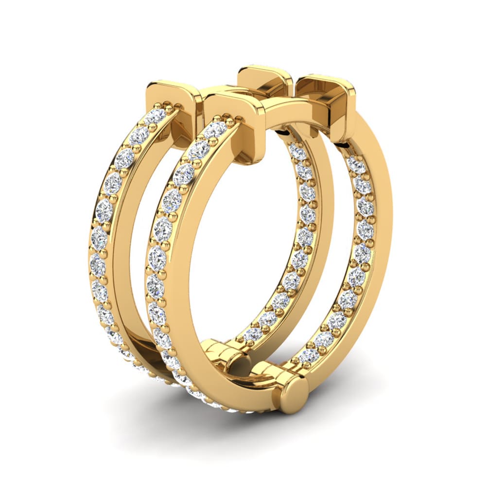 9K Geel Zirkoon Dames Oorbellen Marsalia 12 mm