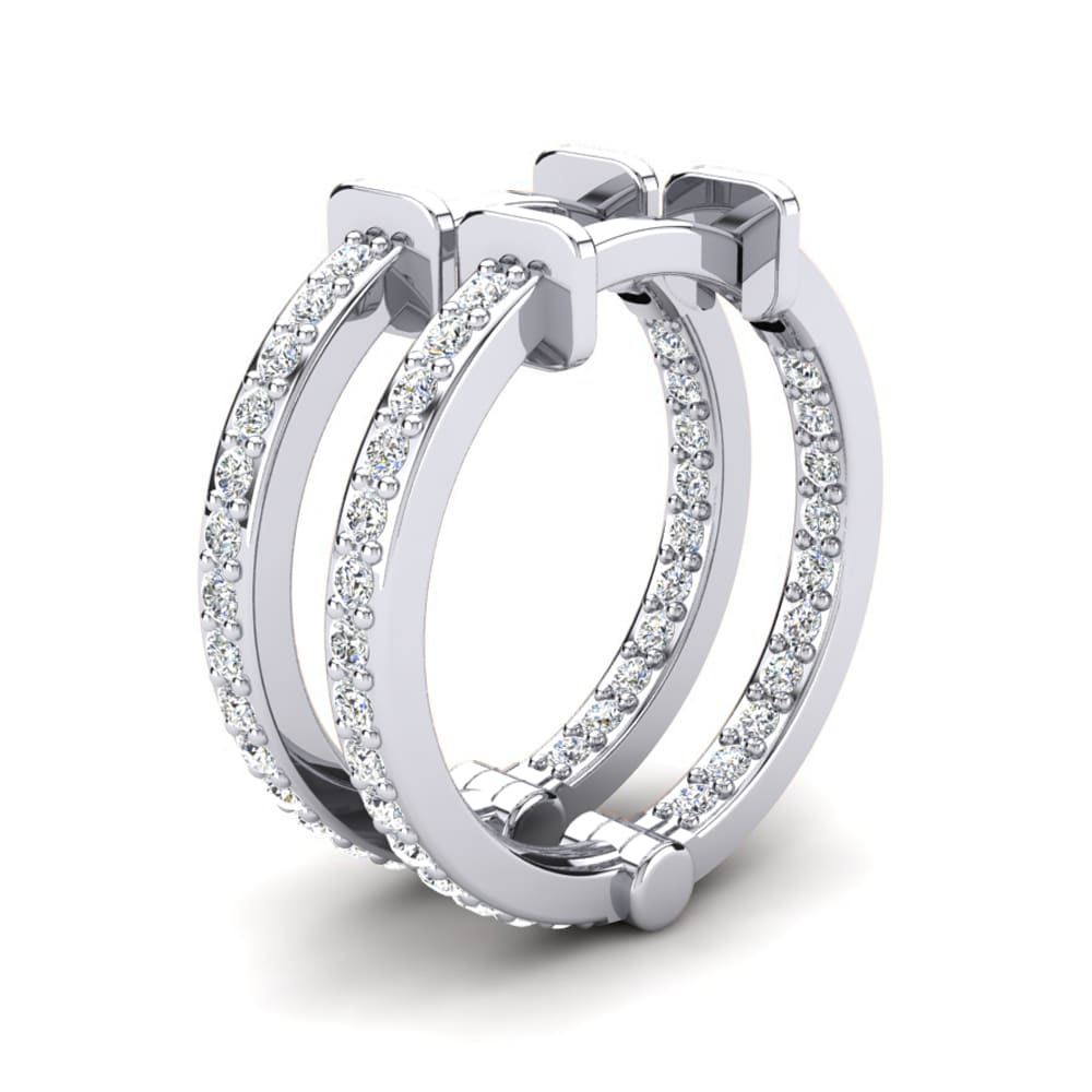 Diamant De Synthèse Boucle d'oreille femme Marsalia 12 mm
