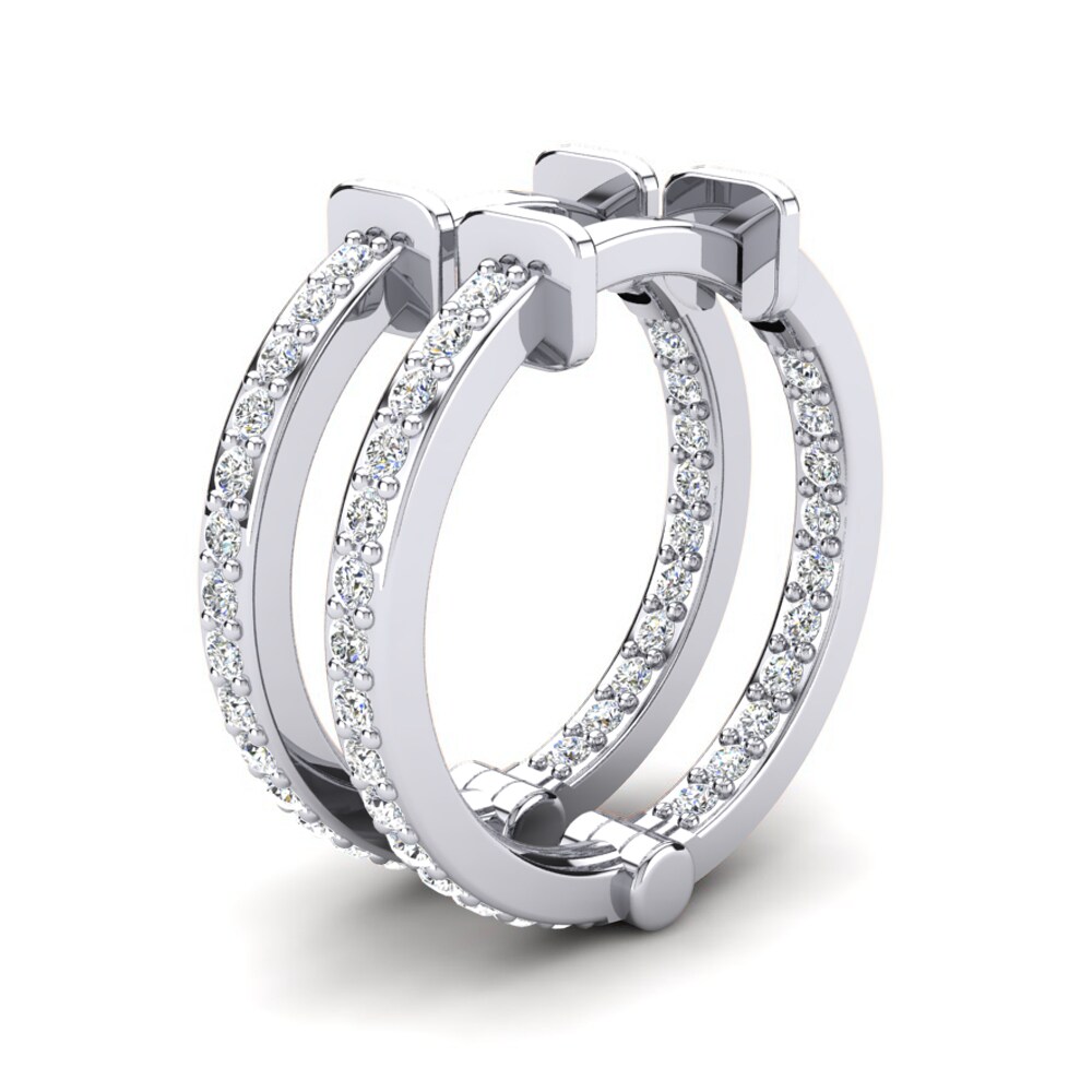 Moissanite Boucle d'oreille femme Marsalia 12 mm