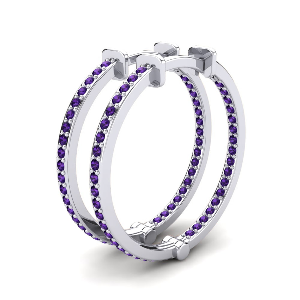 Améthyste Boucle d'oreille femme Marsalia 18 mm