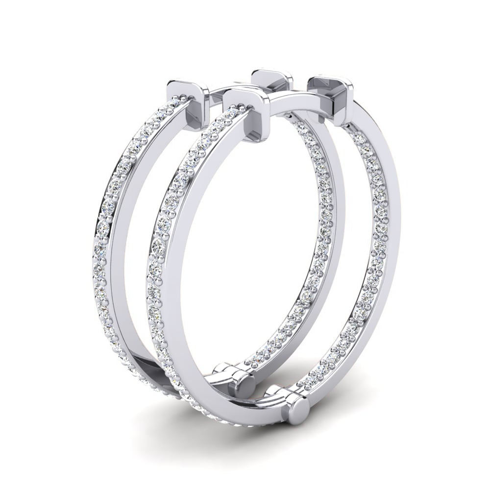 Moissanite Boucle d'oreille femme Marsalia 18 mm