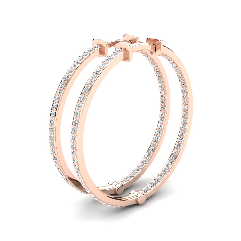 Or rose 585 Boucle d'oreille femme Marsalia 25 mm