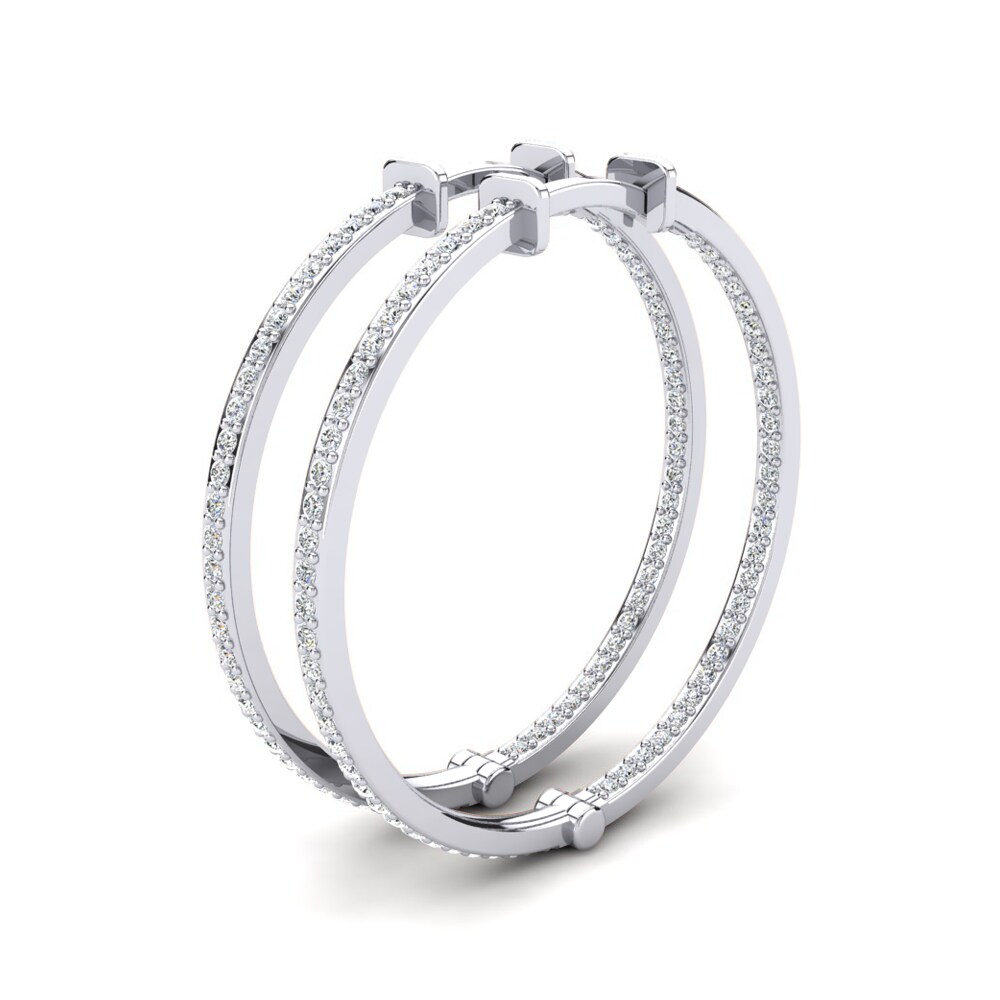 Diamant De Synthèse Boucle d'oreille femme Marsalia 25 mm