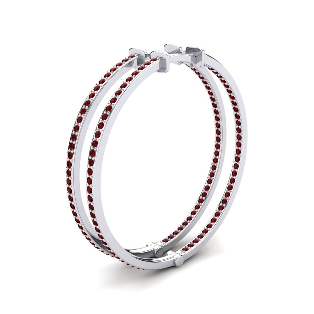 Rode Zirkoon Dames Oorbellen Marsalia 32 mm