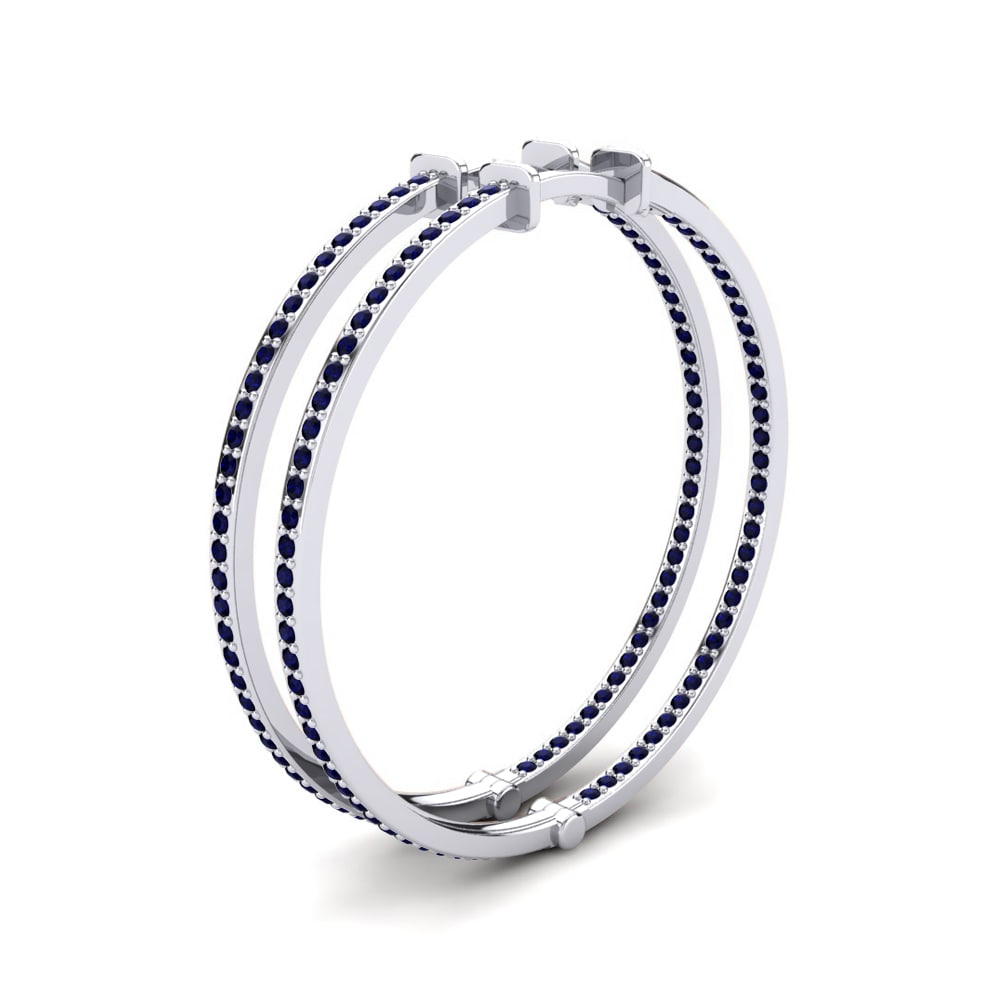 Đá Zirconia Xanh Lam Bông tai nữ Marsalia 32 mm