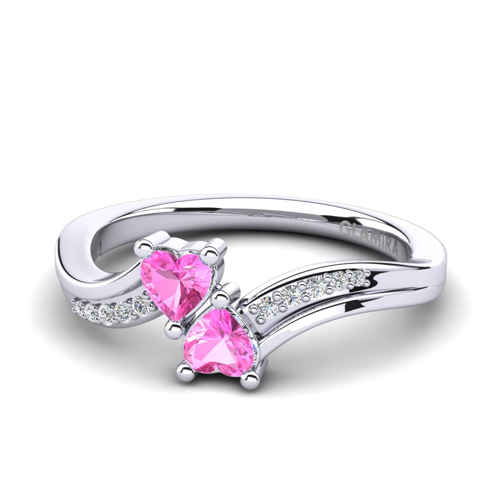 18k White Gold Pink Tourmaline Engagement Ring Masdevalia