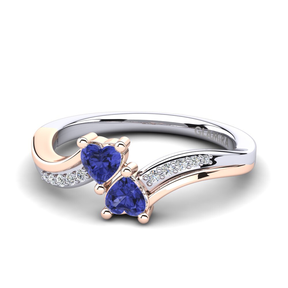 14ct White & Rose Gold Tanzanite Engagement Ring Masdevalia
