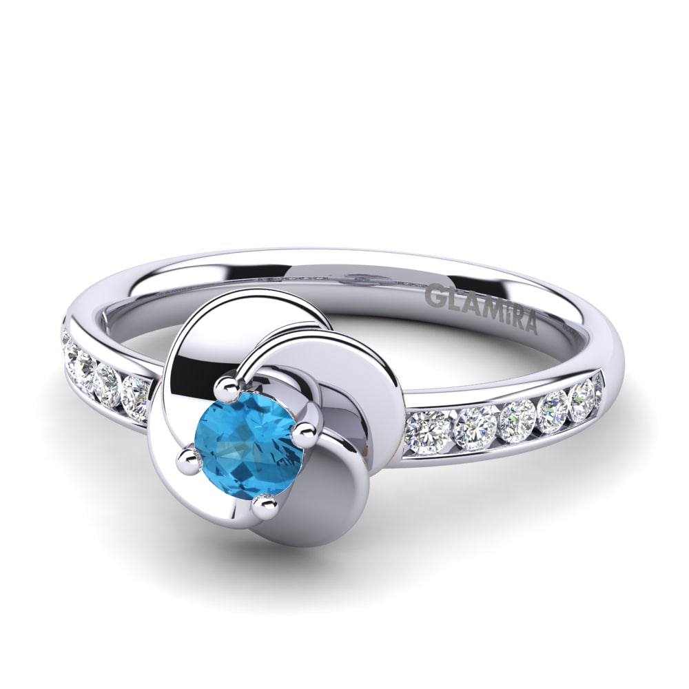 Anillo Mayo Topacio azul