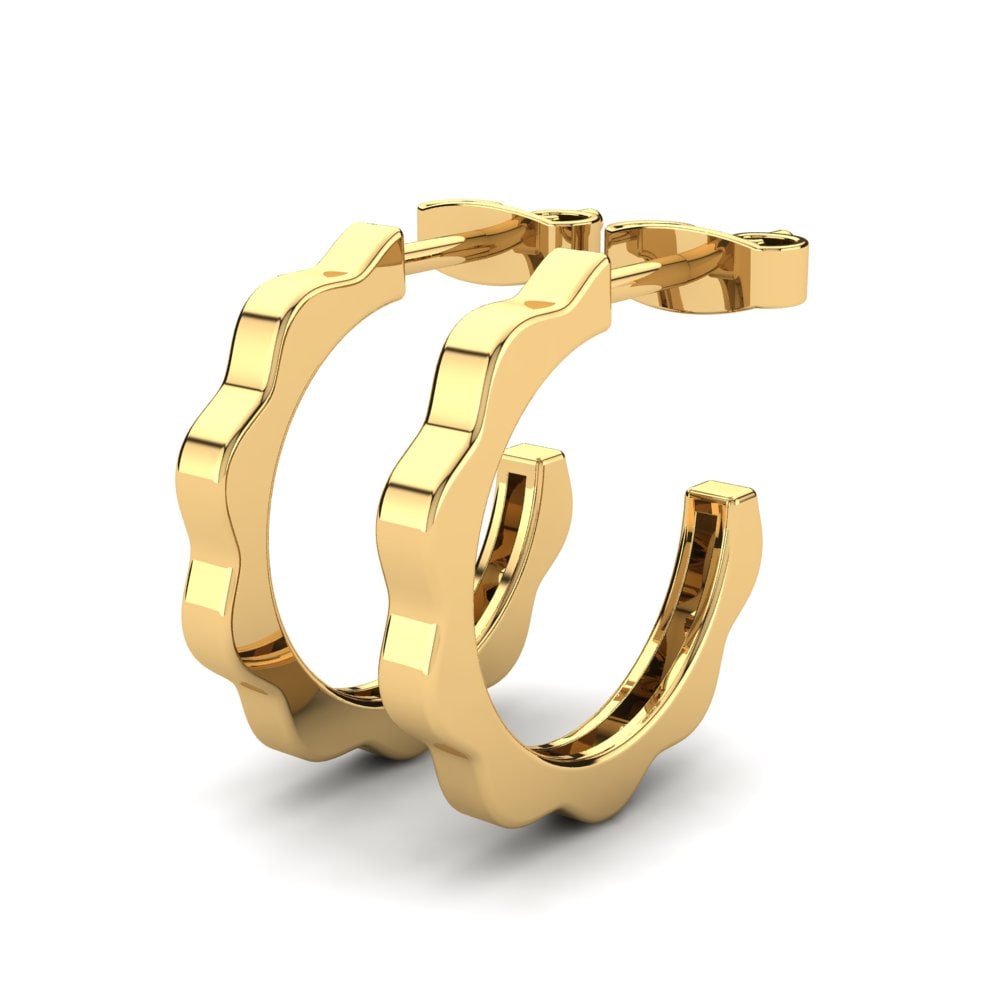 9k Oro Amarillo Pendientes Mehera 12 mm
