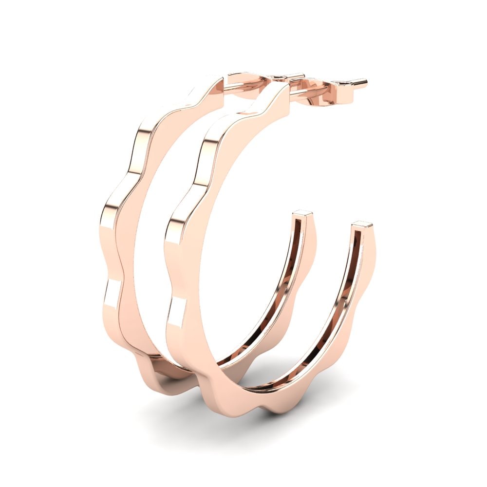 Or rose 585 Boucles D'oreilles Mehera 25 mm