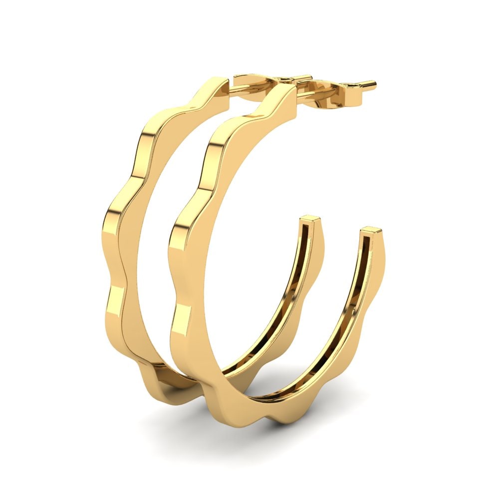 9k Oro Amarillo Pendientes Mehera 25 mm
