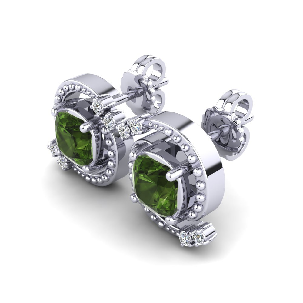 Đá Tourmaline Xanh / Bích tỷ Bông tai nữ Mianette