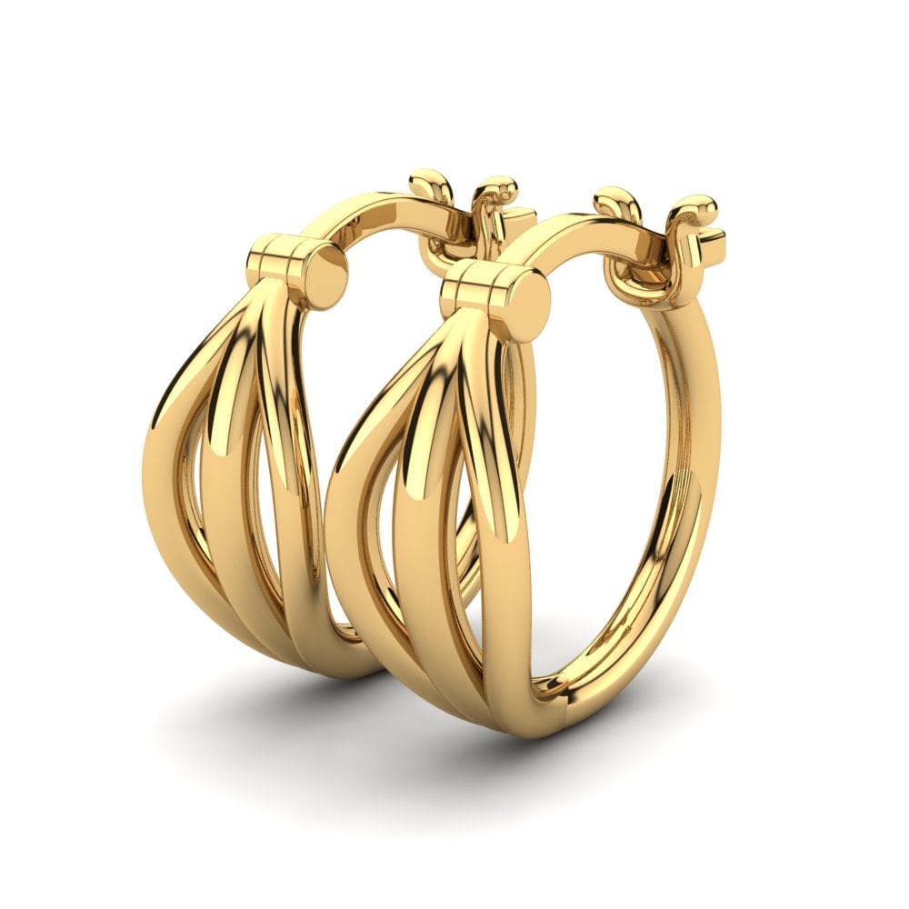 9k Oro Amarillo Pendientes Mishel 12 mm