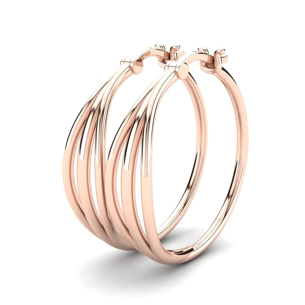 Or rose 585 Boucles D'oreilles Mishel 25 mm