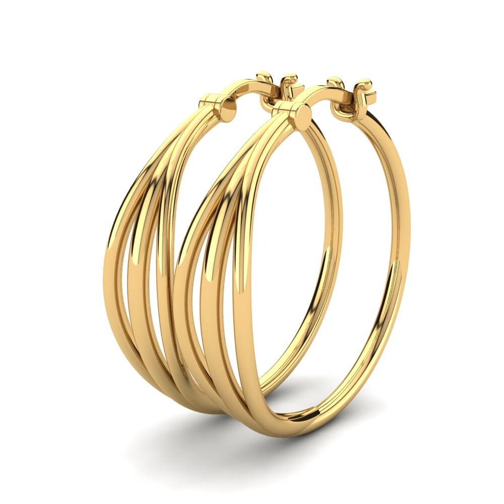 9k Oro Amarillo Pendientes Mishel 25 mm