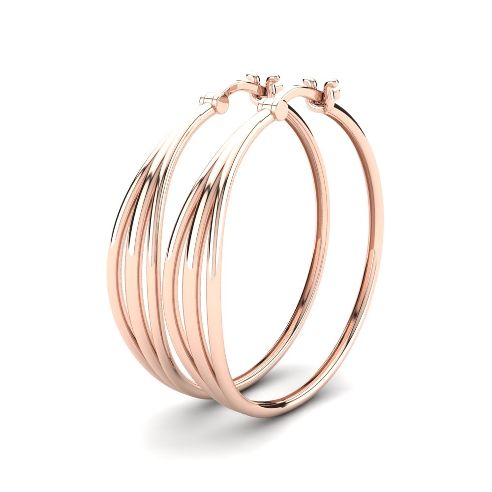 Or rose 585 Boucles D'oreilles Mishel 32 mm