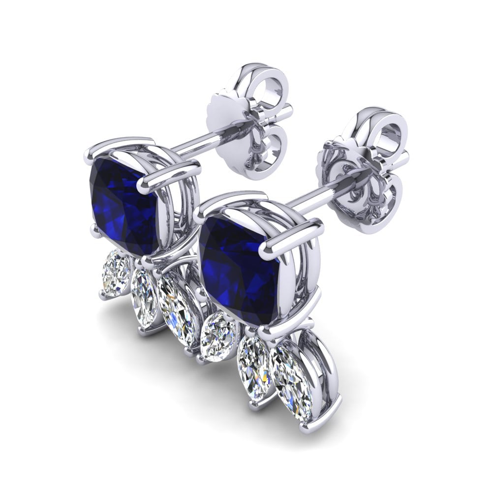Kussen Donker Blauwe Zirkoon Dames Oorbellen Montrice