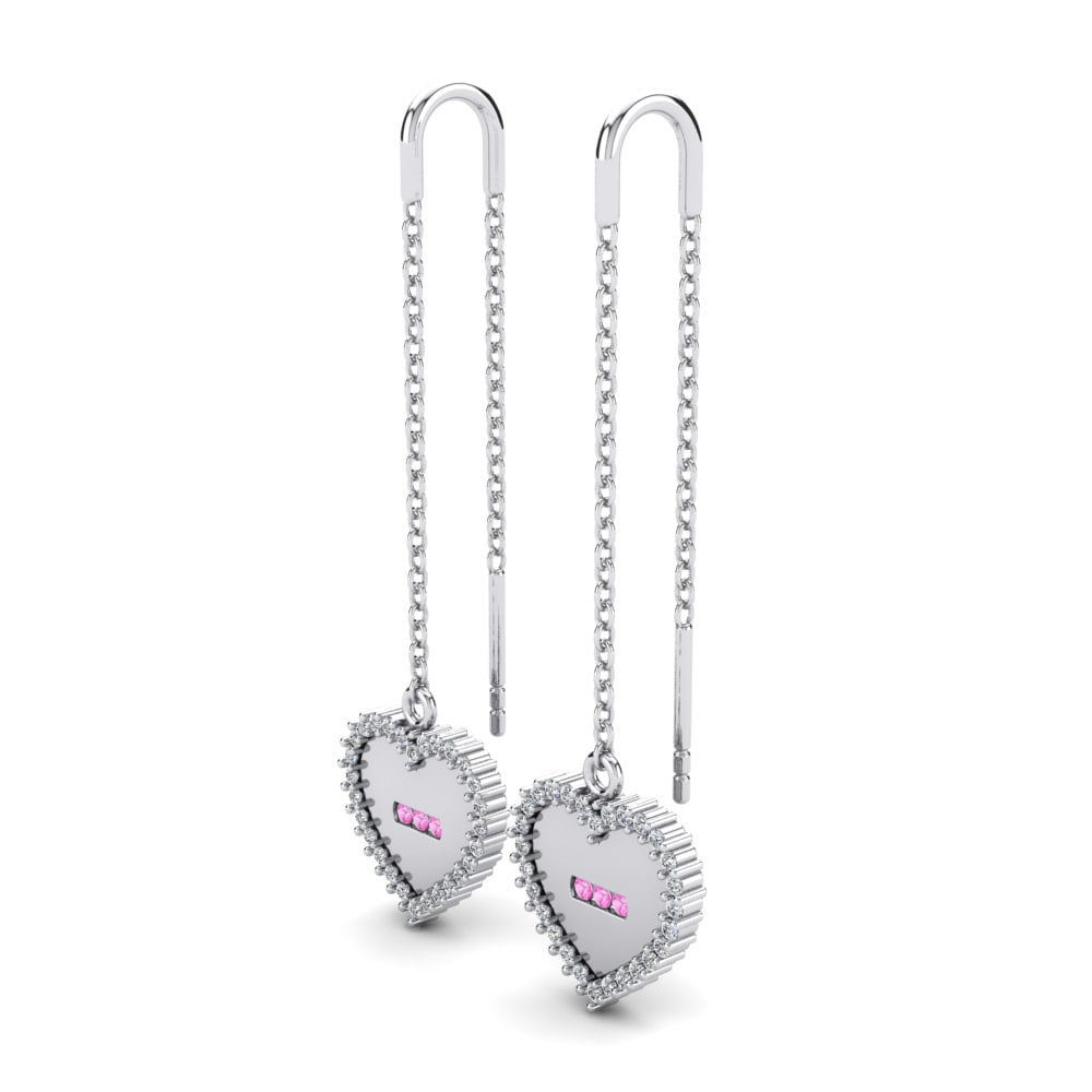 Turmalina Rosa Brincos Feminino Alcina