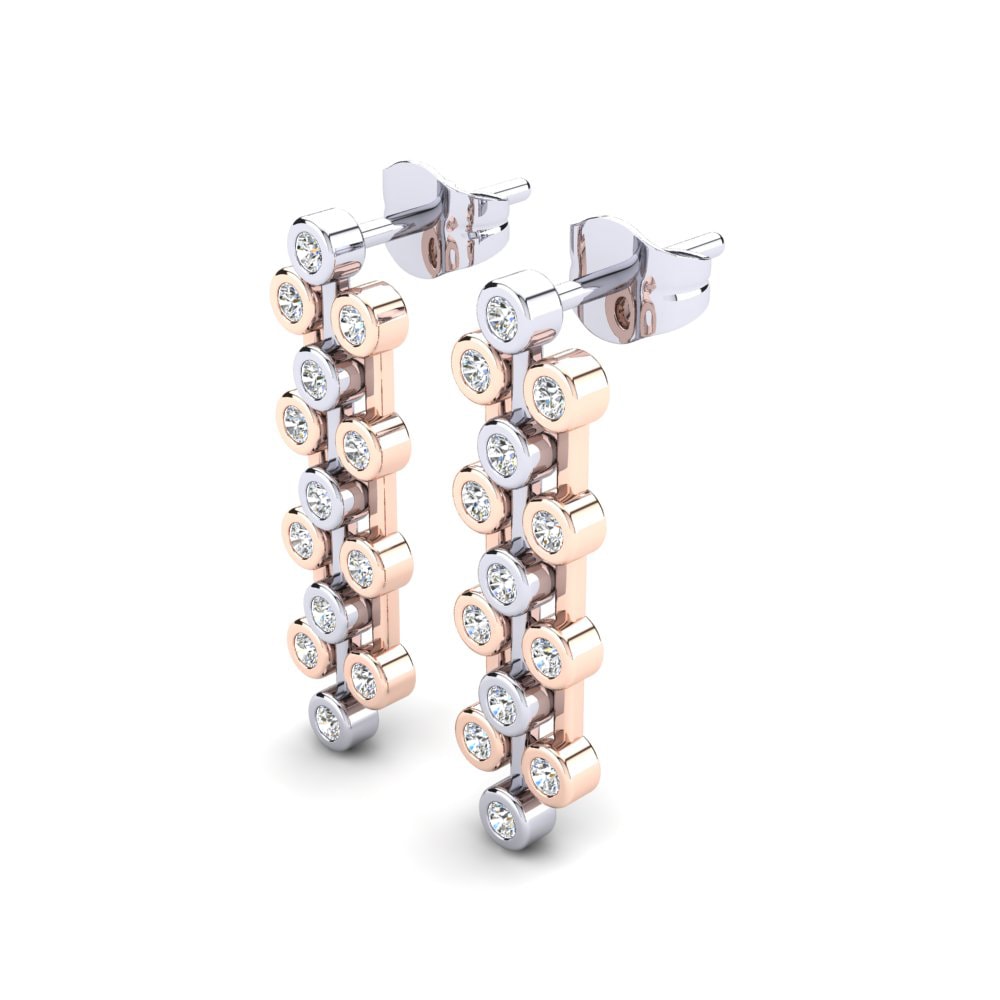 18ct White & Rose Gold Women's Earring Alena