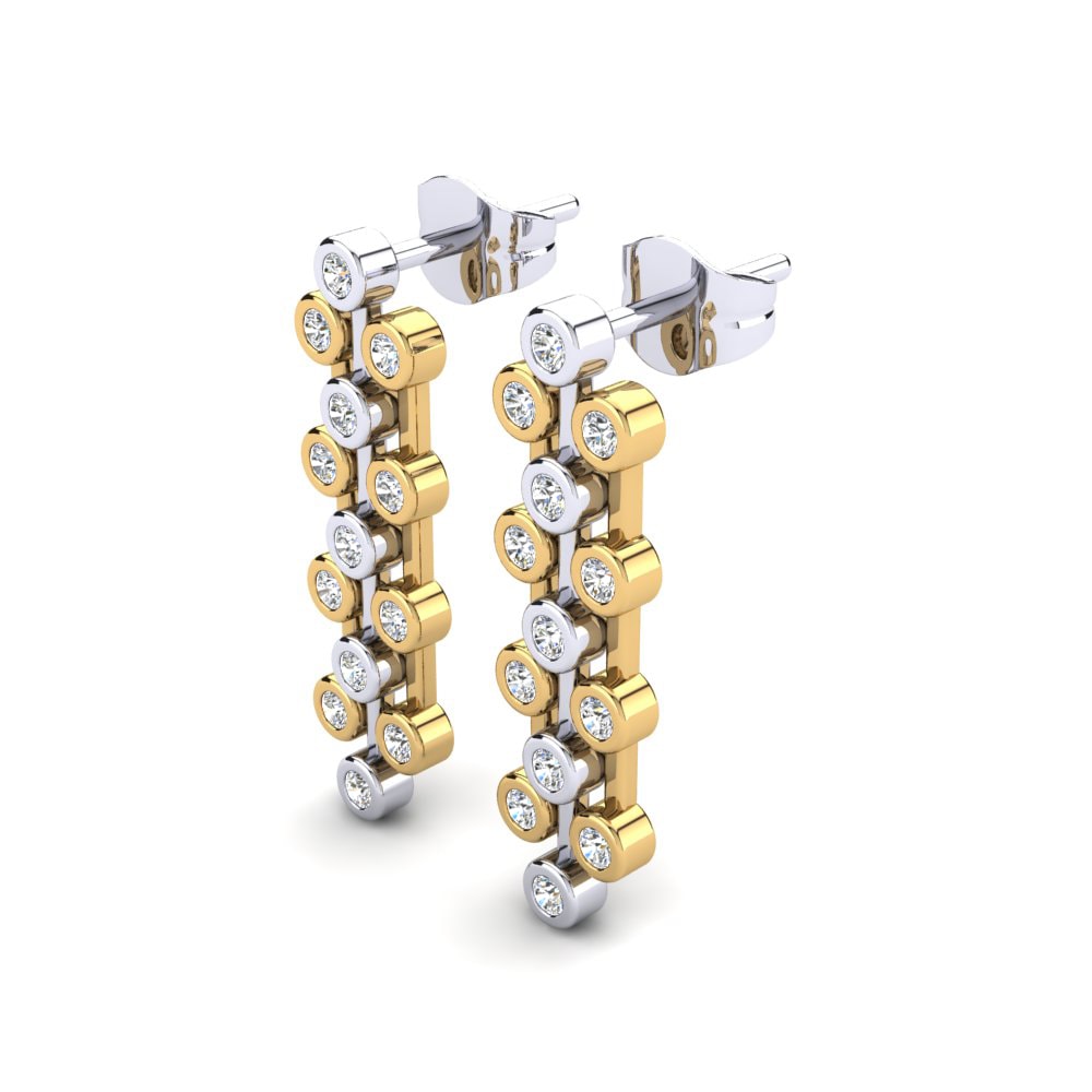 9k Oro Blanco & Amarillo Pendiente de mujer Alena