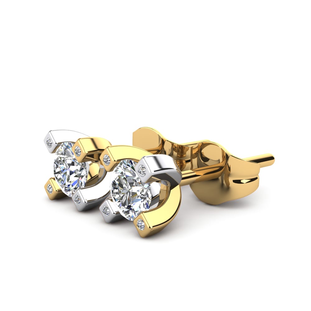 14ct Yellow & White Gold White sapphire Women's Earring Anatola