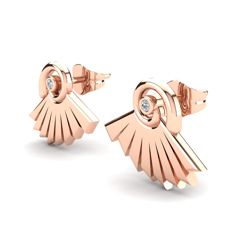 14ct Rose Gold Zirconia Women's Earring Belen