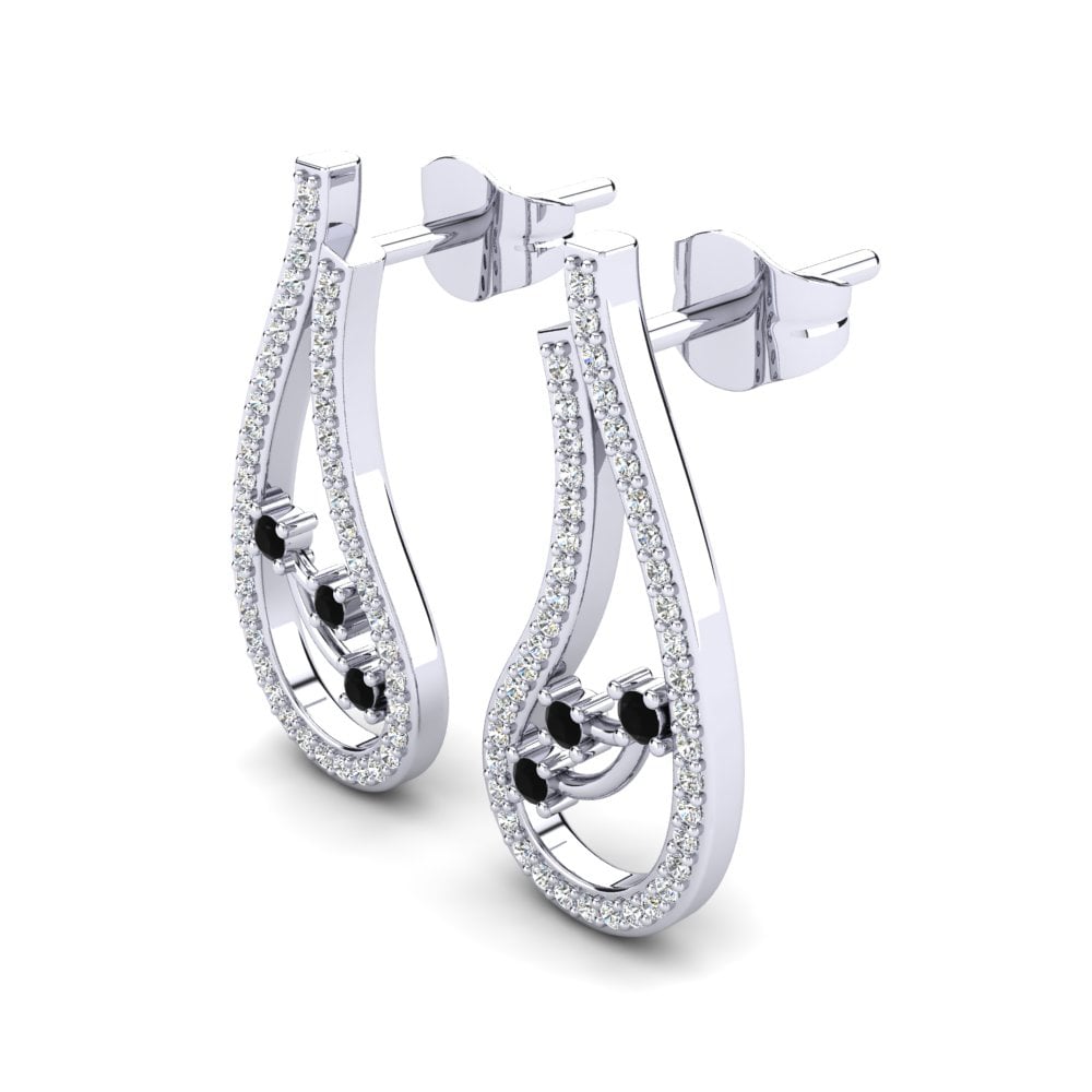 Schwarzer Onyx Damen ohrring Midori