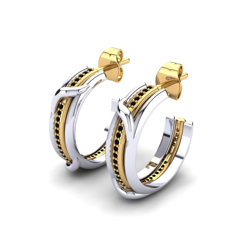 18k Oro Amarillo & Blanco Pendiente de mujer Monreo