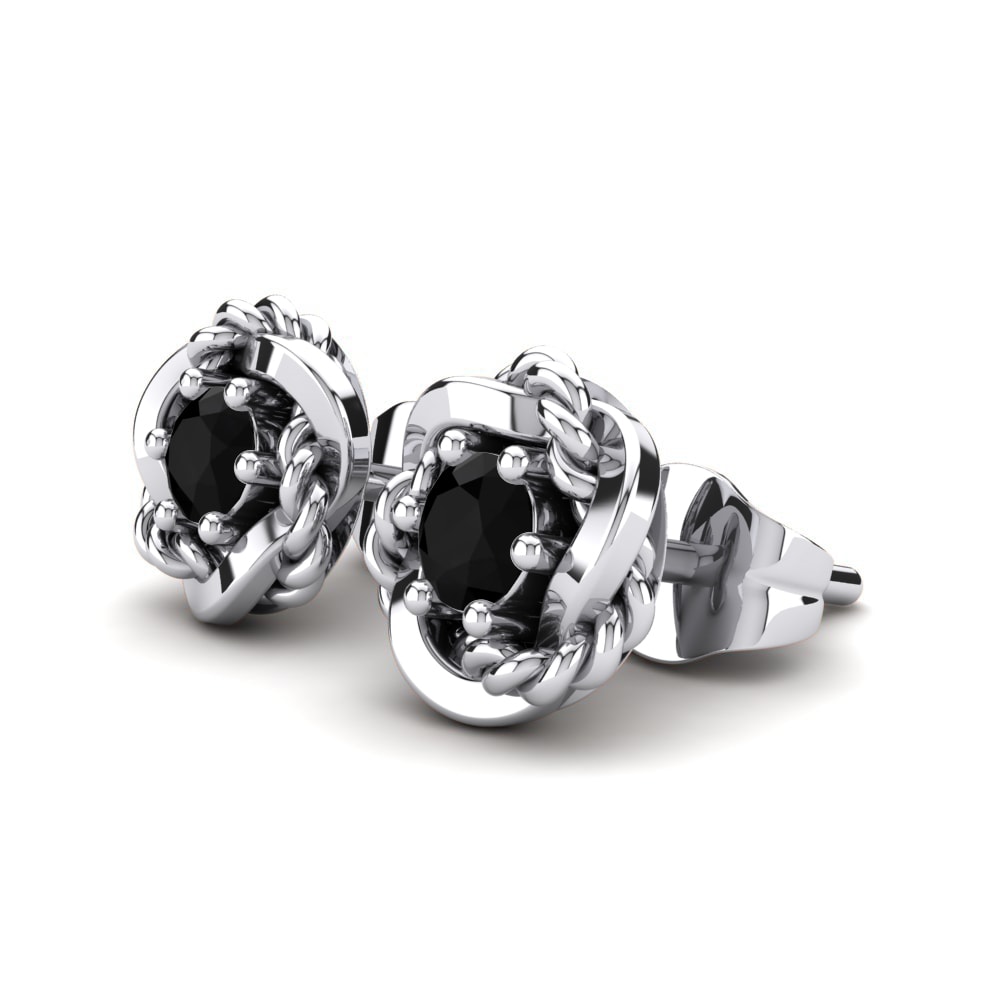 Oro Bianco 750 Diamante Nero Orecchino da donna Passaros
