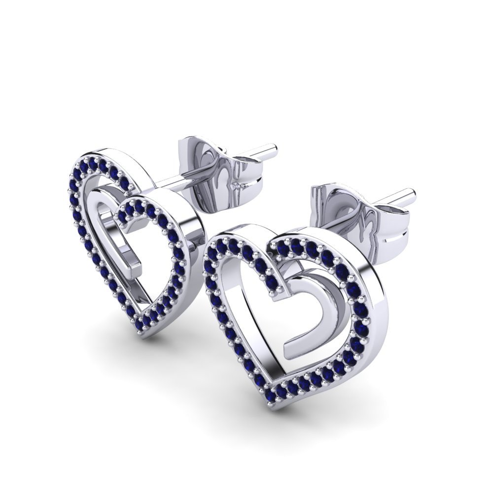 Dark Blue Zirconia Women's Earring Sakura