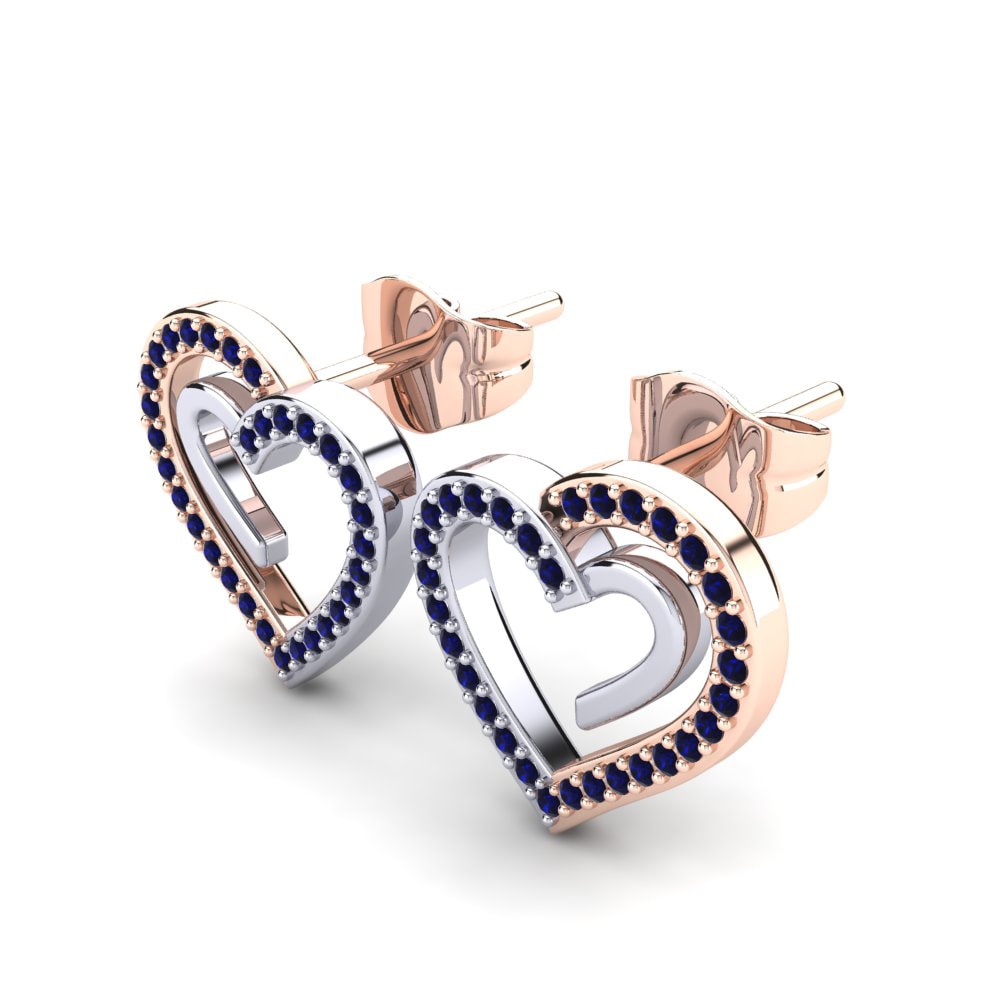 18ct Rose & White Gold Women's Earring Sakura