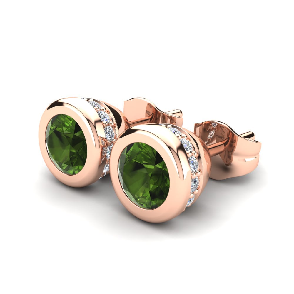 14ct Rose Gold Green Tourmaline Women's Earring Sarmilla