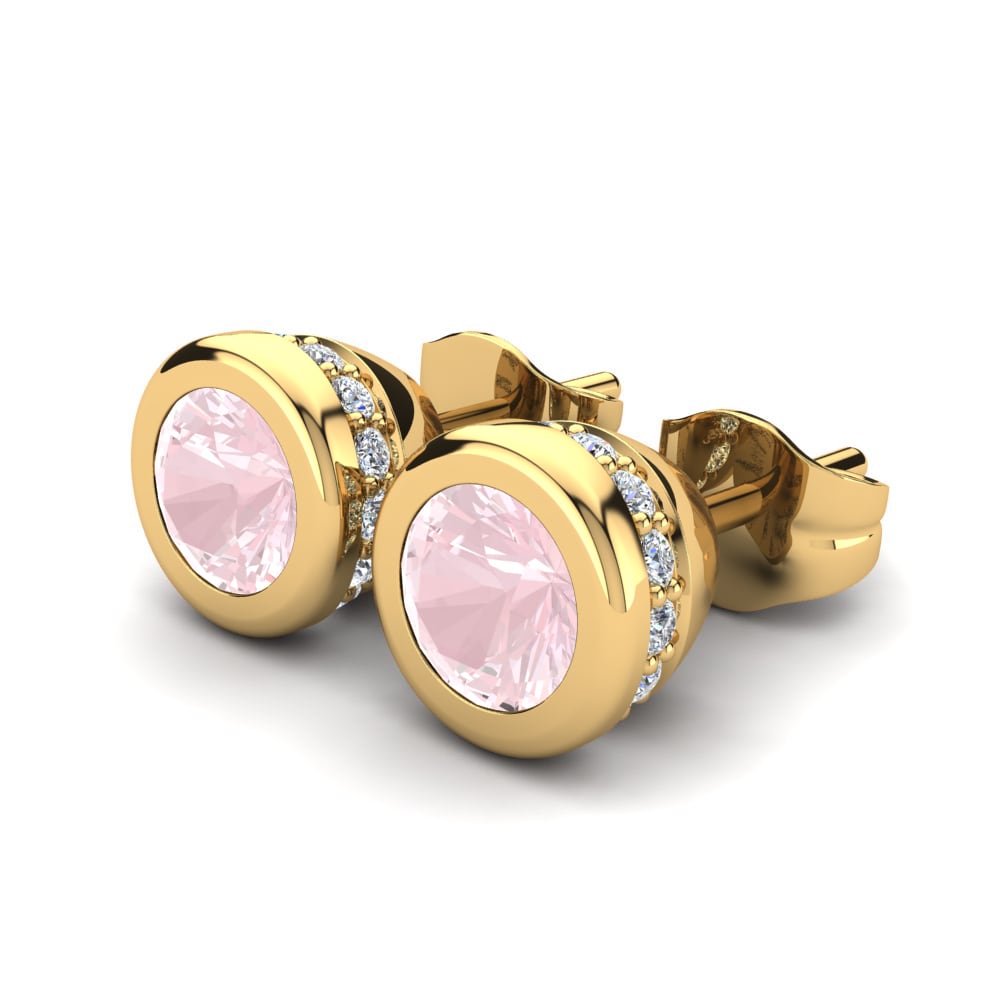 Quartz Rose Boucle d'oreille femme Sarmilla